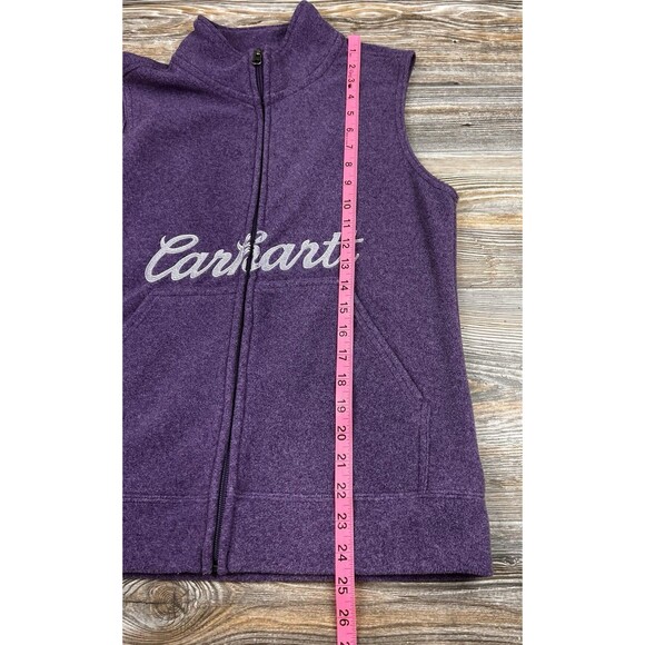 Carhartt For Women Fleece Vest Small 4/6 Full Zip Purple Pockets Cozy Casual - Picture 6 of 11